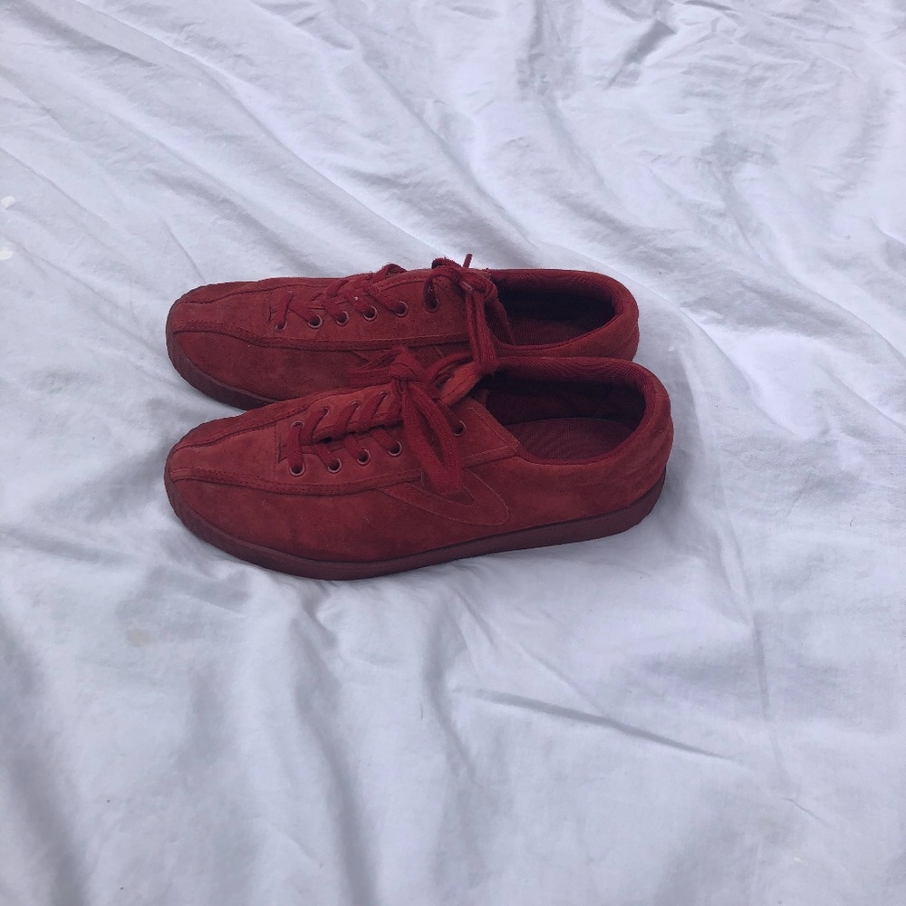 Red Suede Tretorn Sneakers